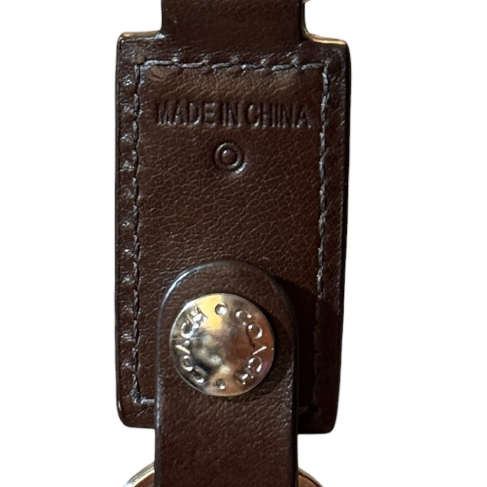 Coach Brown Leather Valet 2-in-1 Embossed Split Key Ring with Snap Logo (NWOT) - Picture 6 of 7